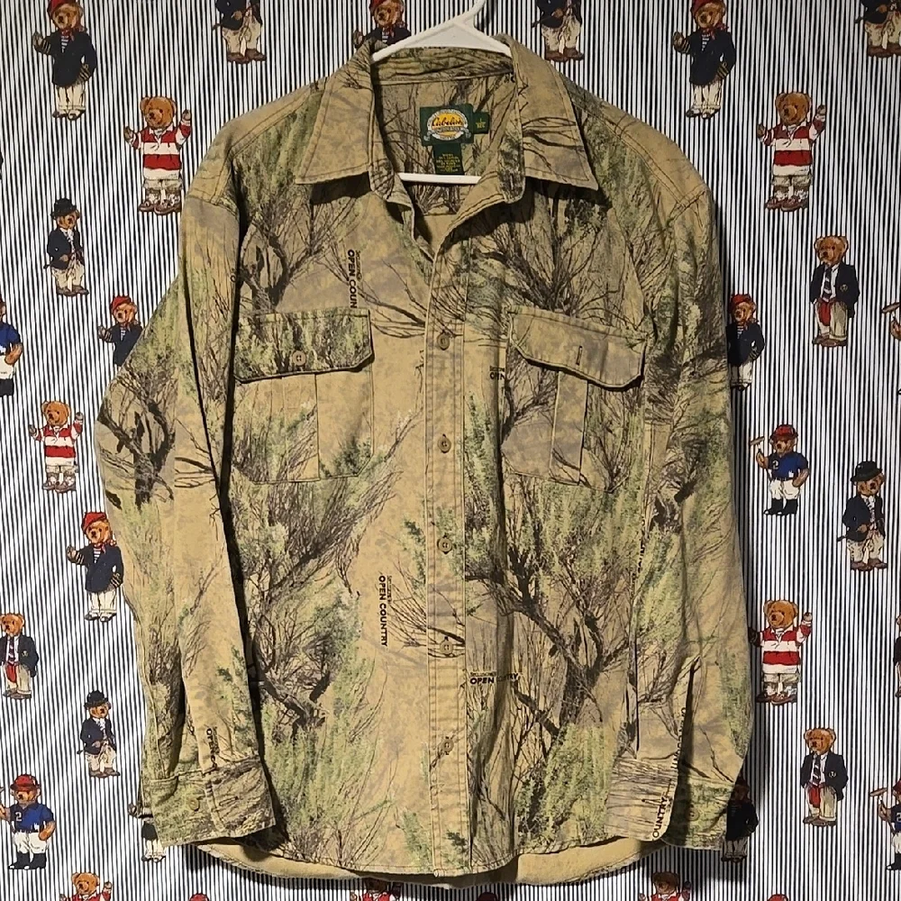 Vintage Cabela's Outdoor Realtree Camo Hunting Button Up Shirt Size L Regular